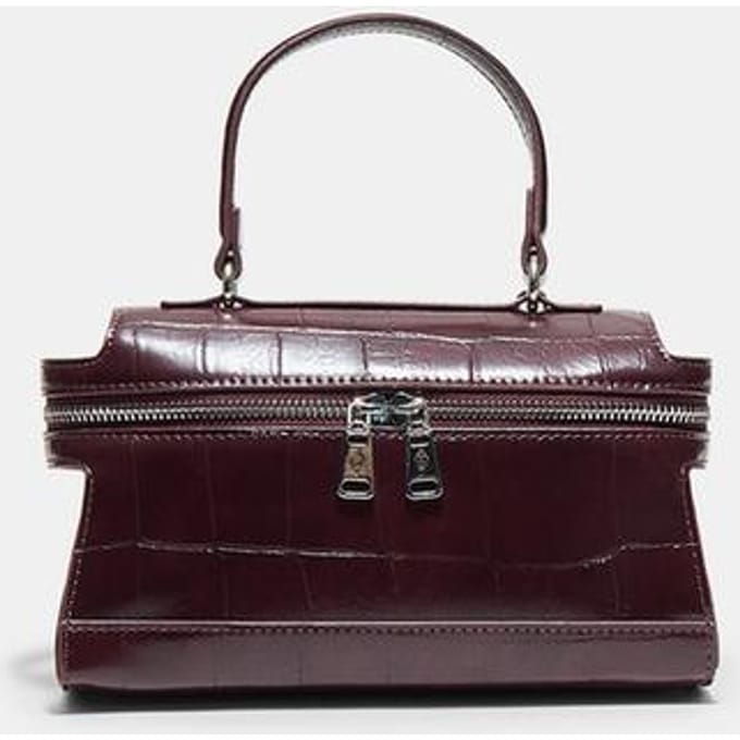 Stradivarius Mini-schoudertas met krokodillenmotief  Granaat OS