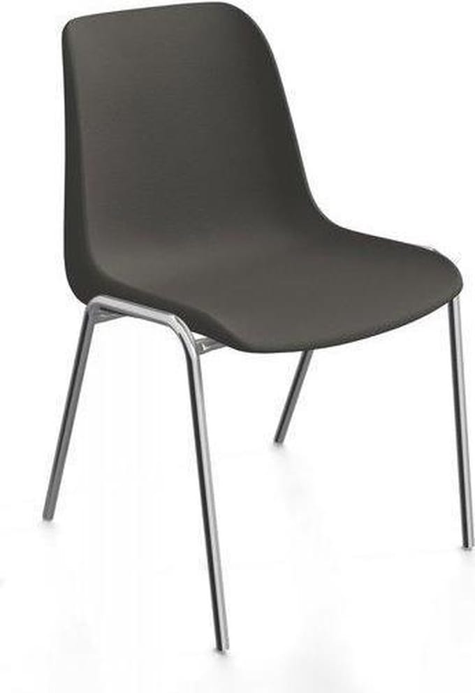 Kantinestoelen Rome kunststof stapelbaar antraciet