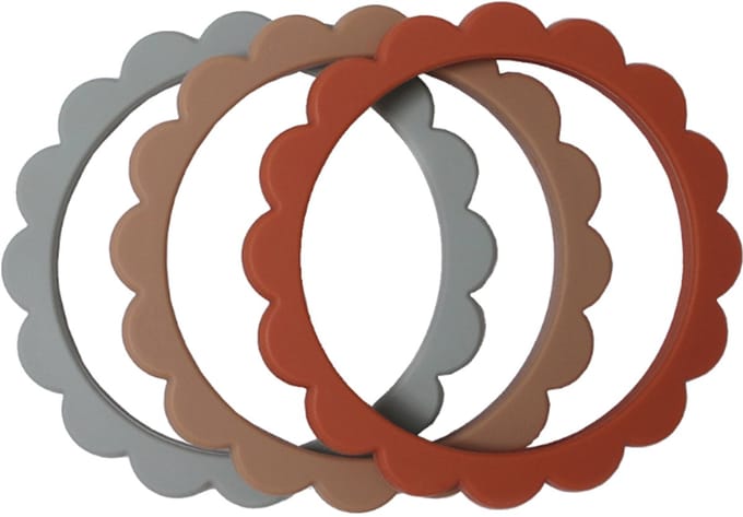 Mushie Bloemen Bijtring / Armband Clementine 3 Stuks