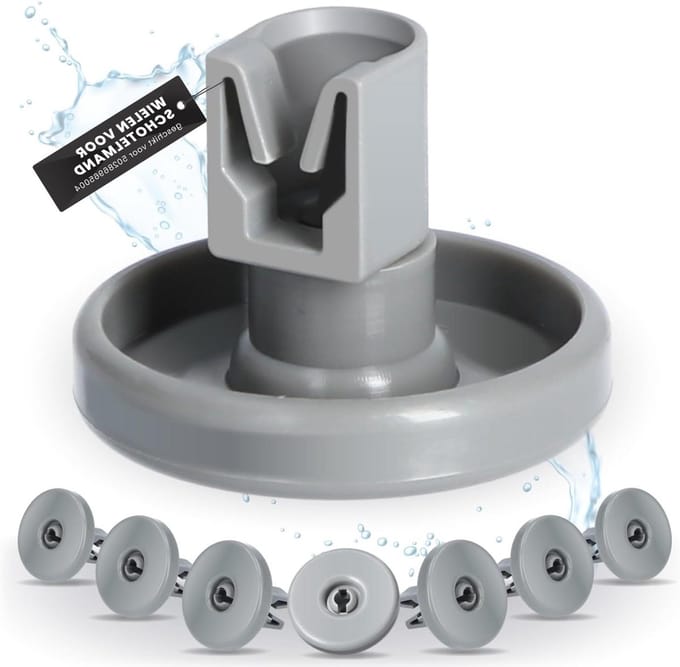 Vaatwasser Korrollers - Onderdelen Set - Ondersteuning Mand - Hittebestendig Plastic - 8 Stuks - Donkergrijs