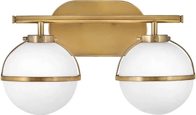 Hinkley LED Badkamerarmatuur Hollis | 2X E14 Max 40W | IP44 | Heritage Brass
