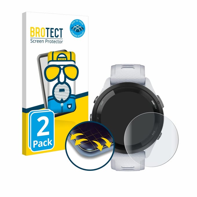 BROTECT - Screenprotector voor Garmin Forerunner 265 (46 mm) - Folie Beschermfolie matte volledig dekking 2 Stuks