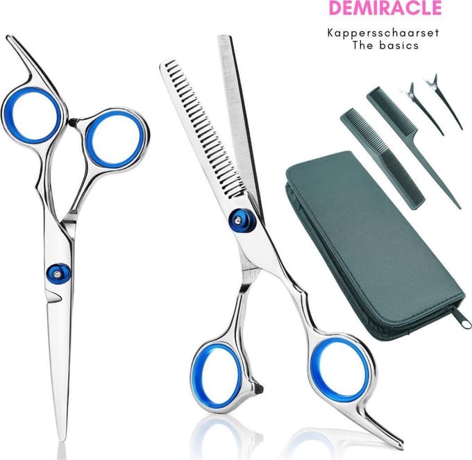 Demiracle- Professioneel Kappersschaarset - Knipschaar, Uitdunschaar, Haarkammen, Etui, Haarklemmen