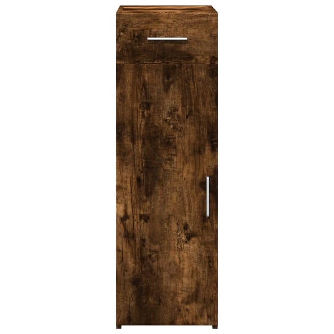 vidaXL - Dressoir - 30x42,5x93 - cm - bewerkt - hout - gerookt - eikenkleurig