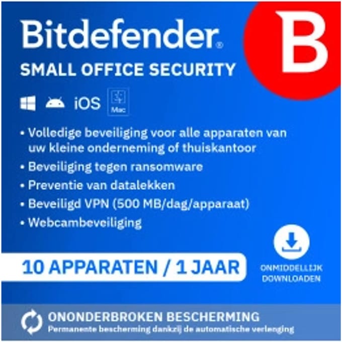 Bitdefender Small Office Security | 10 installaties | 1 Jaar