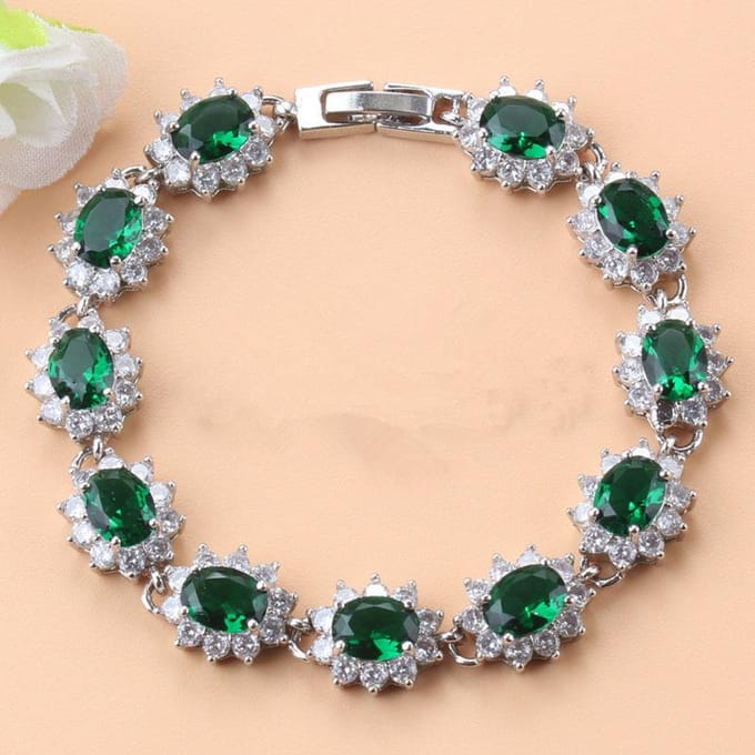 Mark Groen Smaragd Bedelarmband Armband 12 Kleuren Bruids Sieraden gray