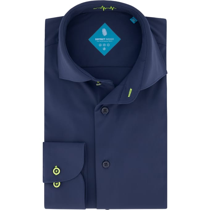 District Indigo Overhemd Performance Dark Blue   39