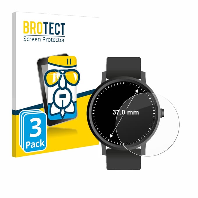 Screenprotector 3 Stuks voor Horloges (Rond, ø: 37 mm) Beschermglas transparant