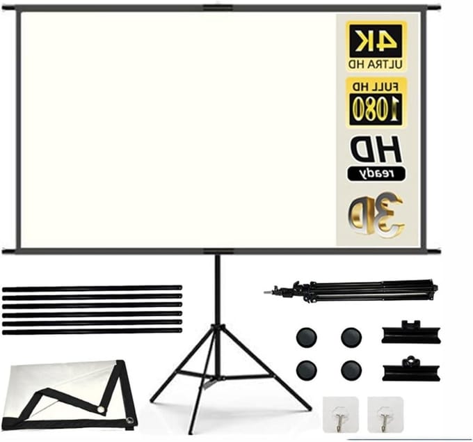 Projectorscherm - Beamer scherm - Thuisbioscoop creëren - Draagbaar en afneembaar - 100 inch - Wit
