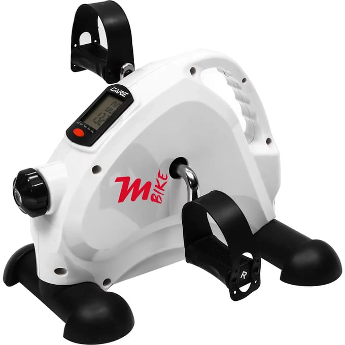 CARE M BIKE - Mini fietstrainer - Gewicht 3,5 kg - Verstelbare weerstand - Magnetisch en stil voor thuisgebruik - Wit