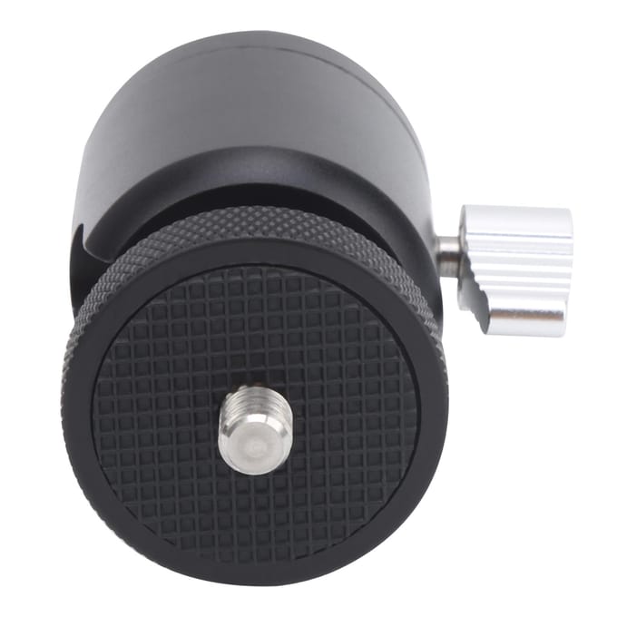 360 graden Rotatie Aluminiumlegering Mini Balhoofd met Cold Shoe 14in Schroefgat Interface black