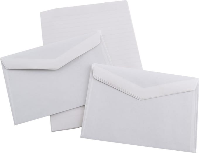 Briefpapier en enveloppen met zelfklevende strips - blanco - 100 stuks