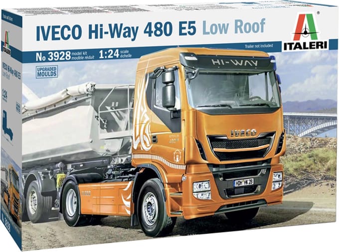 Italeri Modelbouwpakket Vrachtwagens - 3928 IVECO HI-WAY 480 E5 LOW ROOF Plastic - 1:24 - Modelbouw