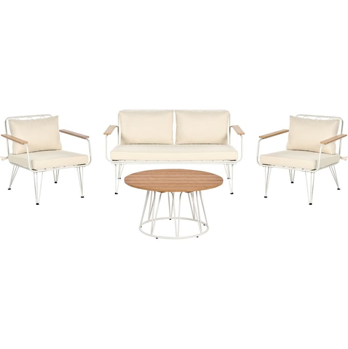MONTESILVANO - Loungeset voor 4 - Lichtbeige - Staal