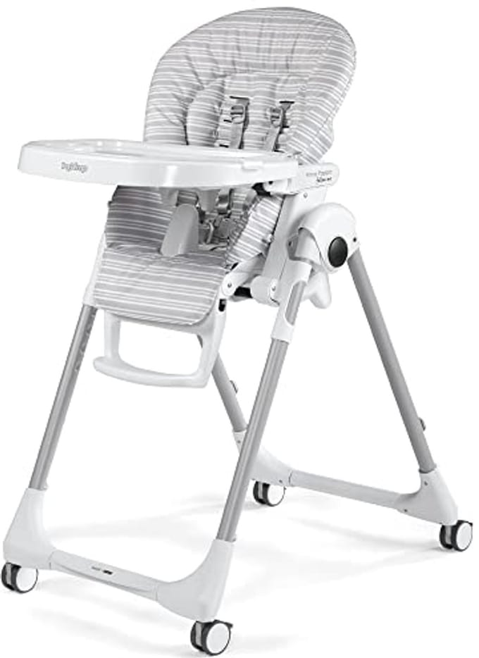 Multifunctionele Hoge Stoel en Baby Lounger - Linnen Grijs