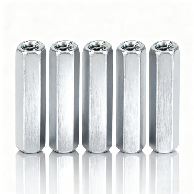 5 Stuks Lange Schacht Hex Moeren, Galvaniseerde Staal Coupling Moeren M6 * 40 voor Diverse Toepassingen