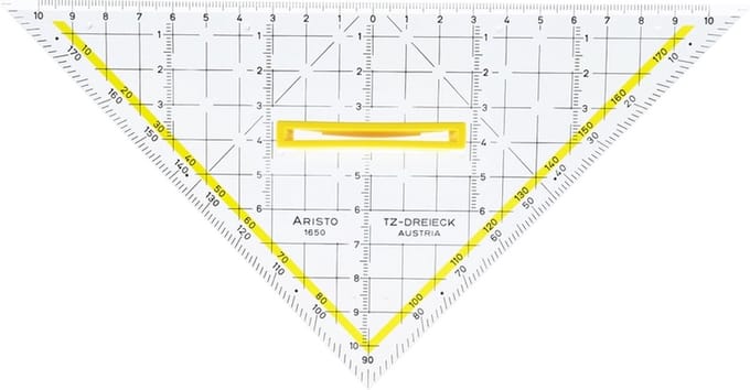 Aristo tekendriehoek - 22,5cm - met afneembare greep - AR-1650/3