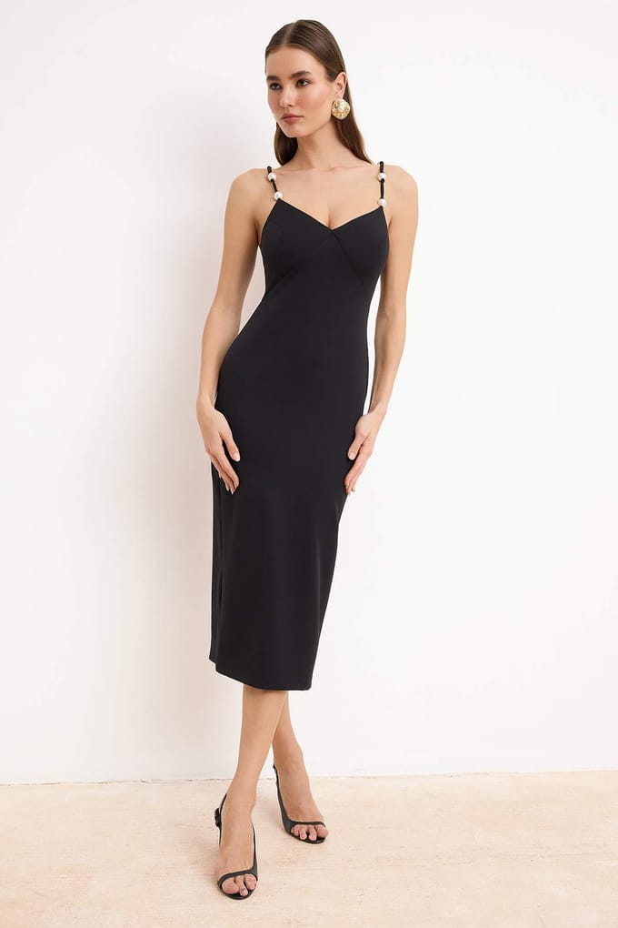Damesjurk, plat model, mouwloos, chic/avond, bodycon