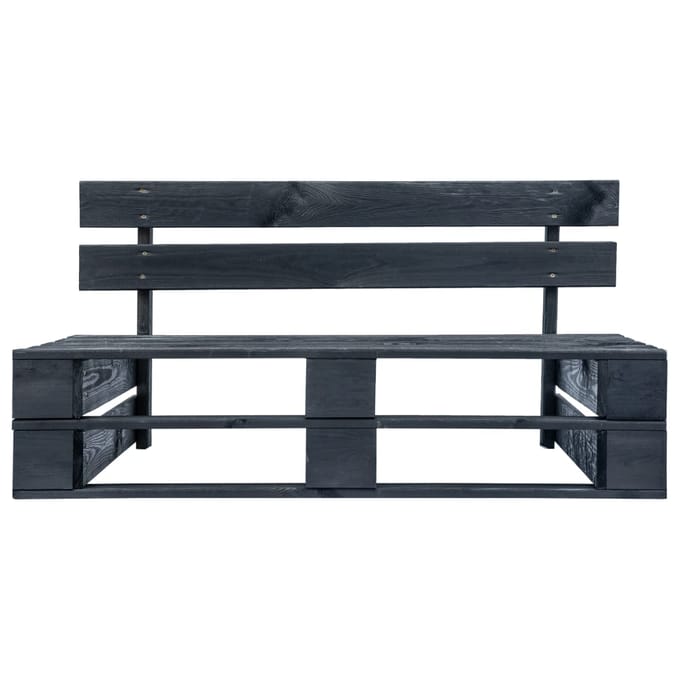 vidaXL - Tuinbank - pallet - hout - zwart