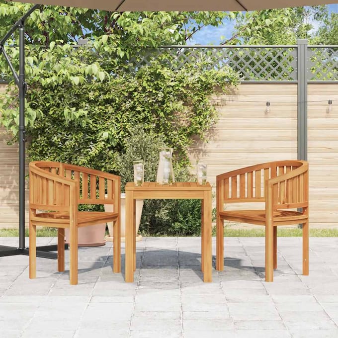 vidaXL - Bananenstoelen - 2 - st - massief - teakhout