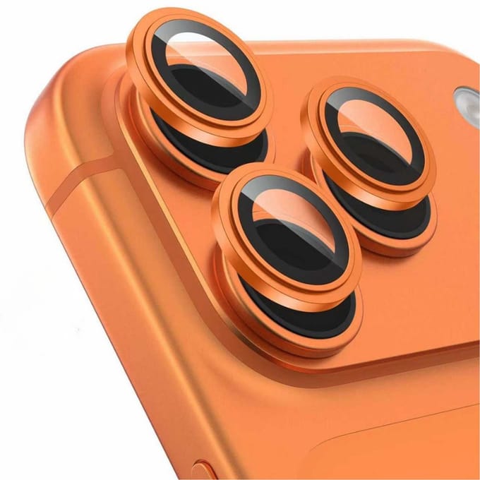 Viewr Camera Lens Protector iPhone 17 Pro / 17 Pro Max – 9H Gehard Glas Camerabeschermer – Met Installatieframe – Oranje