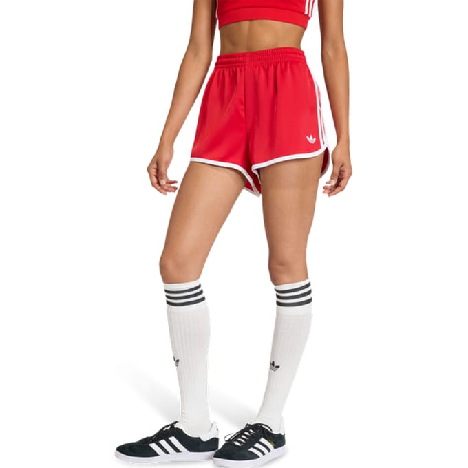 Adidas 3 stripes Korte Broeken Dames - Rood - Maat XL (46-48) - Poly Mesh