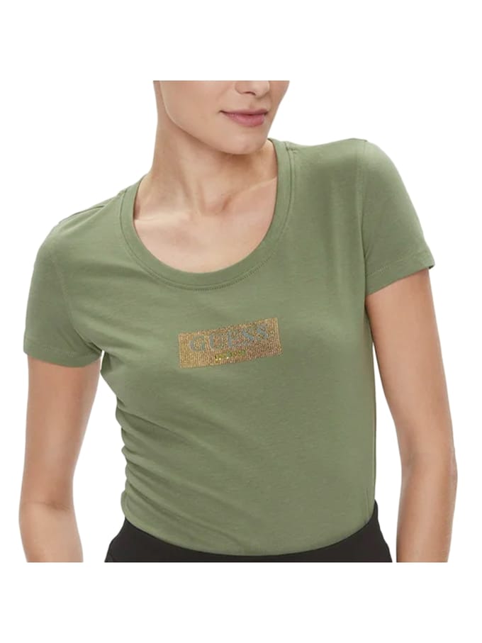 Guess dames T-shirt met studs en opdruk