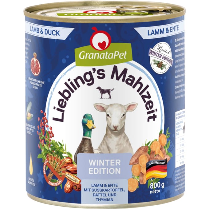 GranataPet Lievelingsmaaltijd Winterdroom - Lam & Eend (6 x 800 g)