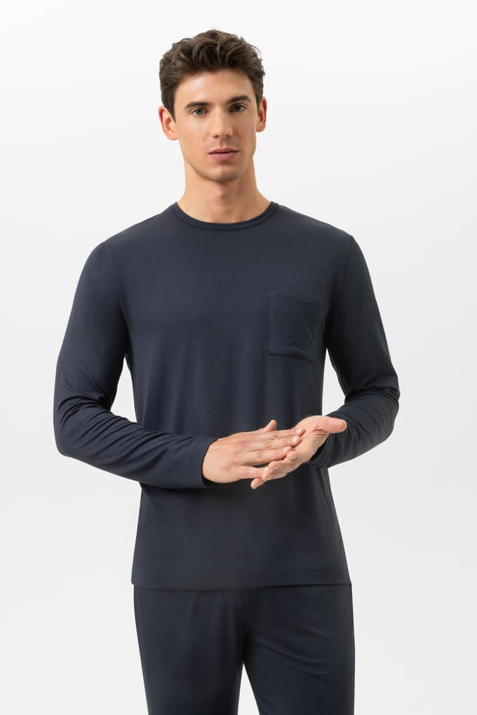 Shirt met lange mouwen Serie Jefferson Marineblauw