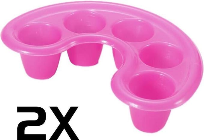 DW4Trading Nagel Manicure Bowl - Set van 2 Stuks - Roze