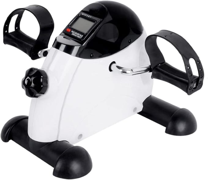 Mini Hometrainer - Fiets Hometrainer - Revalidatie Oefeningen - LCD Scherm - 42 cm - Grijs