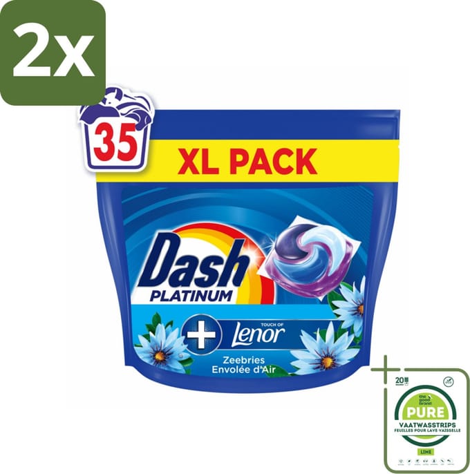 Dash – Wasmiddelcapsules – 4in1 Pods Zeebries – 35 capsules - Voordeelverpakking - 2 stuks - Wasmiddel - Wasmachine