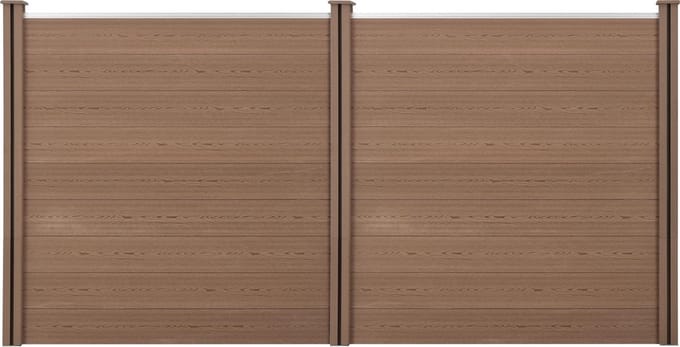 HKC Schuttingpaneel met 4 palen 183x357 cm bruin