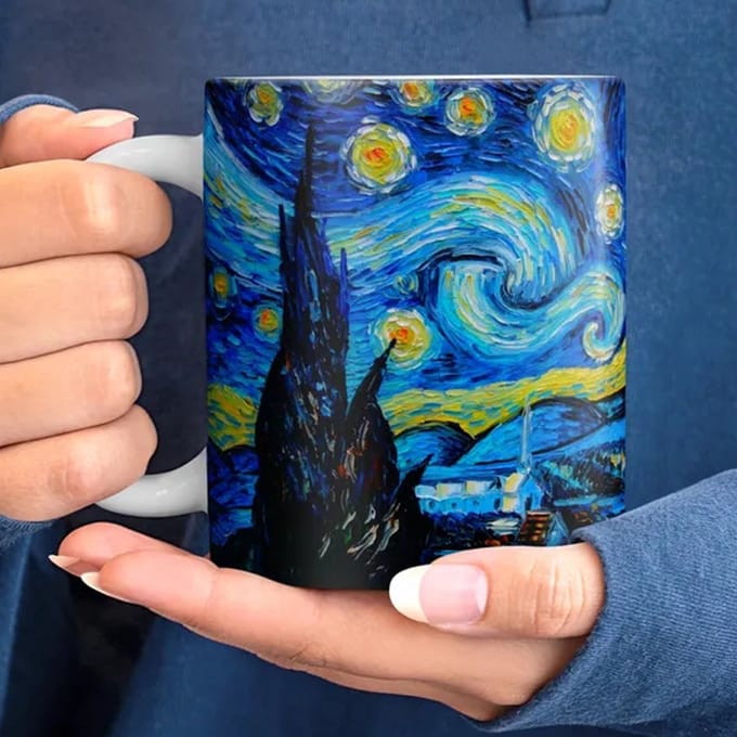 Keramische Mok - Van Gogh De Sterrennacht - 350 ml Blauw