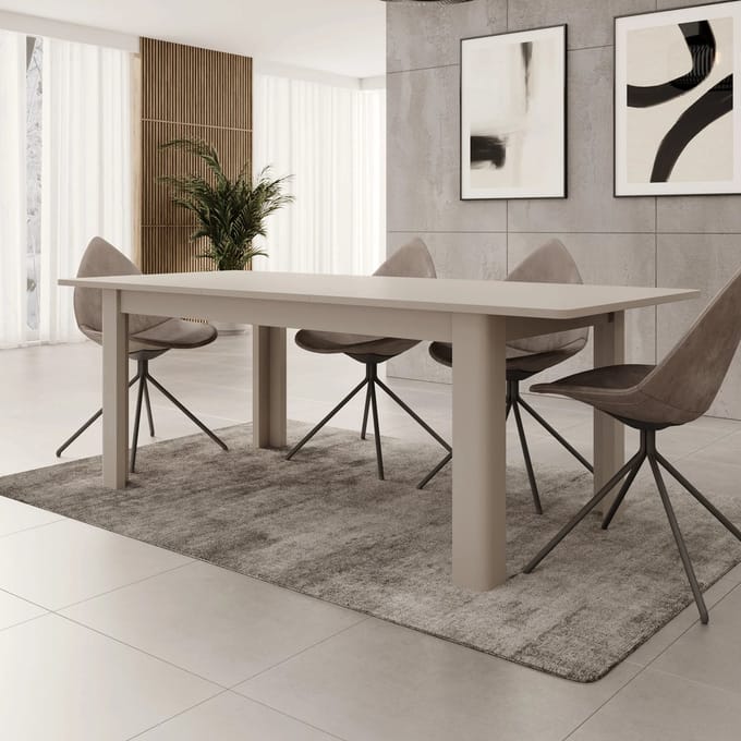 Meubella - Bijou - Eetkamertafel - Beige - 160x90x73 cm