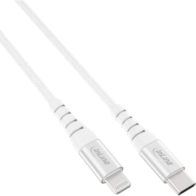 InLine® USB-C Lightning-kabel, voor iPad,iPhone,zilver/alum. 2m MFi-gecertific.
