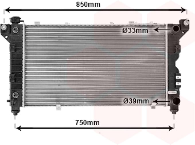 Van Wezel - RADIATOR VOOR CHRYSLER VOYAGER 1996-2001 04682587