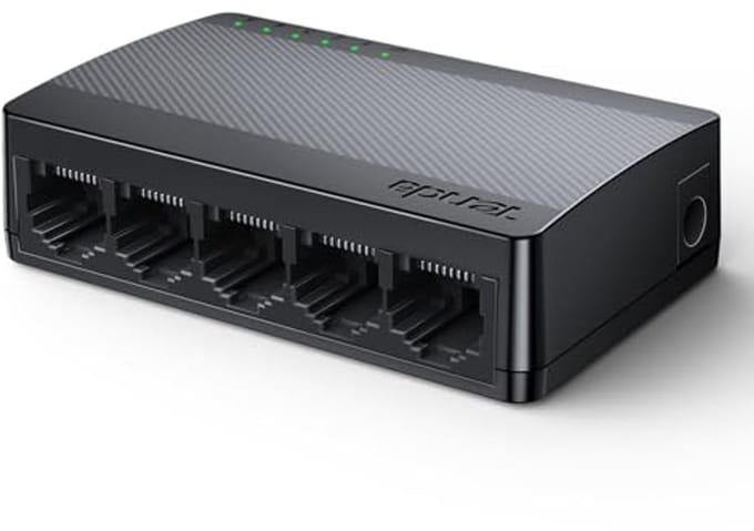 Gigabit Ethernet Switch 5 Poorten - Plug and Play, Ventielos, Niet-beheerd