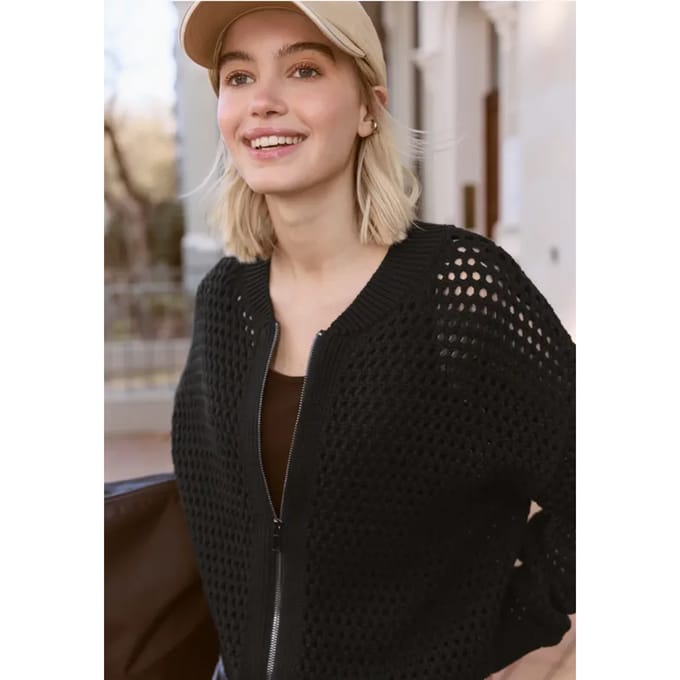 Vest met ronde hals en ritssluiting