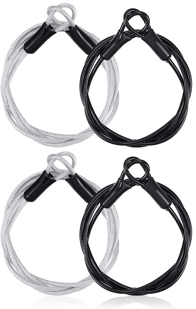 Dailygoods- Beveiligingskabel 100 cm - 4 Stuks - Roestvrij Staal