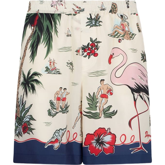 Dsquared2 korte meerkleurige man flamingo