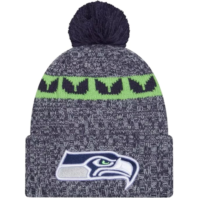 New Era Seattle Seahawks Sideline Knit Beanie Blauw