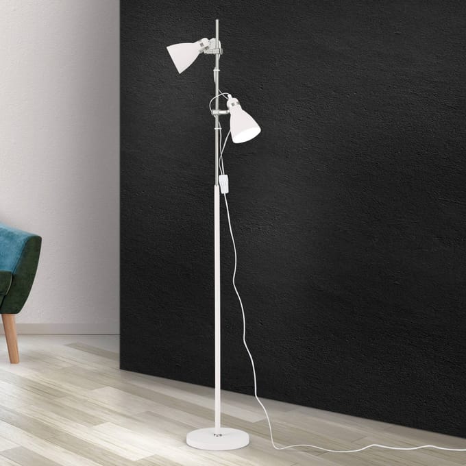 ORION Vloerlamp School met twee spots, wit