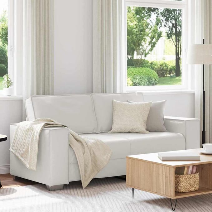 vidaXL - Loveseat - Wit - 180 - cm - Kunstleer