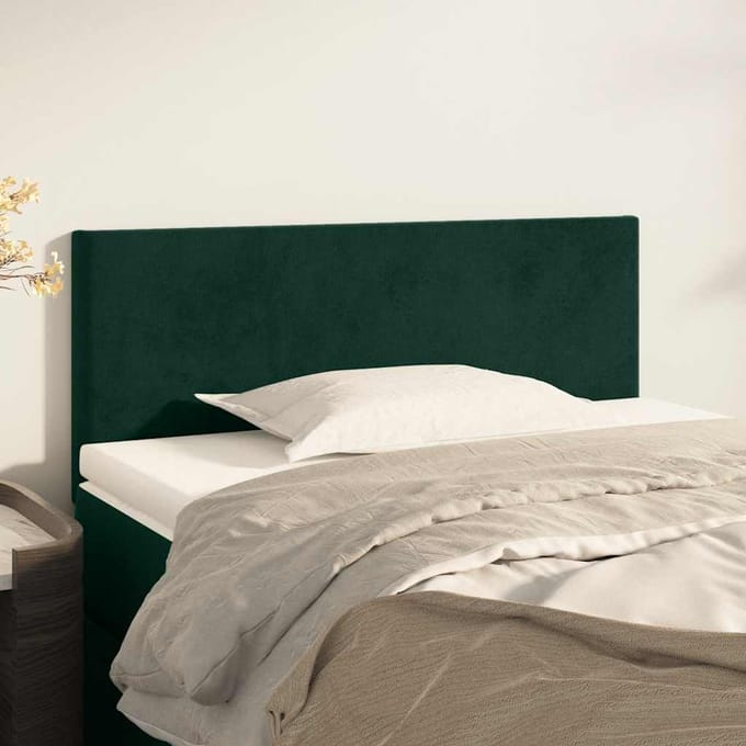 vidaXL - Hoofdbord - 100x5x78/88 - cm - fluweel - donkergroen