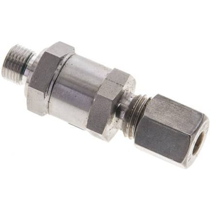 6L (M12x1.5) & G1/8'' Regeling-Uit RVS Terugslagklep Knelfitting Buitendraad 1-250 bar ISO 8434-1