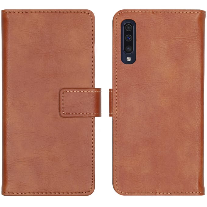 imoshion Hoesje - Geschikt voor Samsung Galaxy A30s / A50 - Luxe Bookcase - Bruin