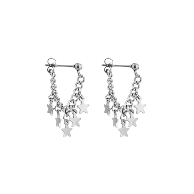 Bijoutheek Oorknoppen Ketting Sterren Silver