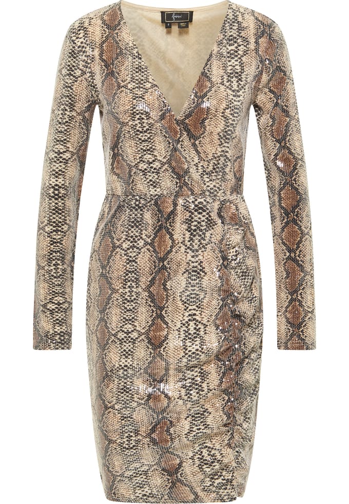 Faina Avondjurk met pailletten naemi Dames beige