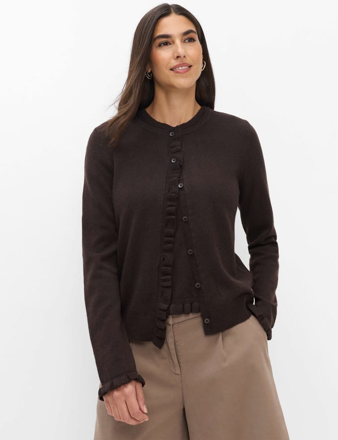 Slim fit gebreid jack van mix van scheerwol en kasjmier model 'ANN'